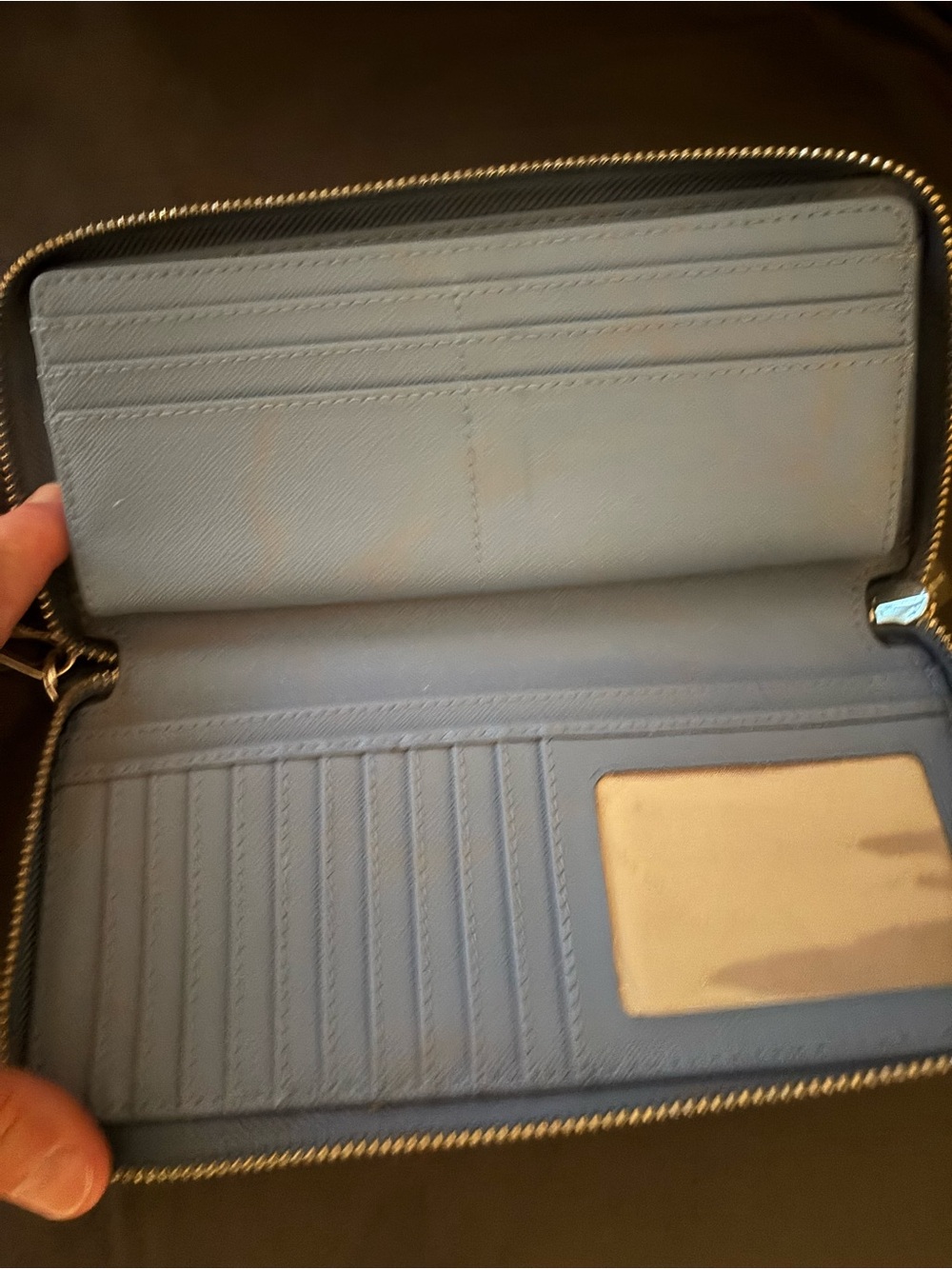Michael Kors Light Blue Zip-Around Men's Leather Wallet